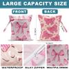 2Pcs Bow Tie Wet Bag for Vacation Essentials, Waterproof Reusable Wet Dry Bags, Heart Washable Travel Laundry Bags for Beach Diapers Dirty Yoga Gym Clothes, Pink Gifts for Women Friend, 12x10 Inch view 2