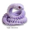 3D Printed Animals Snake Toys, 3D Printed Snake Movable Joint ,3D Printed Fidget Toys for Home Office Decor, 3D Printed Animals Toy Adults Fidget Toys (Blue Pink, L) view 3