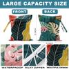 2Pcs Palm Leaves Wet Bag 12x10 Inch, Green Summer Waterproof Travel Laundry Bags, Washable Reusable Wet Dry Bag for Swimsuit Beach Diapers Dirty Yoga Gym Clothes, Plant Gifts for Women Friend view 2