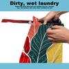 2Pcs Palm Leaves Wet Bag 12x10 Inch, Green Summer Waterproof Travel Laundry Bags, Washable Reusable Wet Dry Bag for Swimsuit Beach Diapers Dirty Yoga Gym Clothes, Plant Gifts for Women Friend view 3