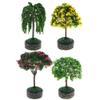 Luxylei 4pcs Miniature Model Trees, Simulated Scale Tree with Base for and Sand Table Decoration Micro Railroad Building Landscape view 1