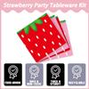 120PCS Strawberry Party Decoration Disposable Strawberry Paper Plates Cups and Napkins for Strawberry Themed Party Decorations for Girl Boy Summer Sweet Strawberry Baby Shower Supplies, Serve 30 view 3