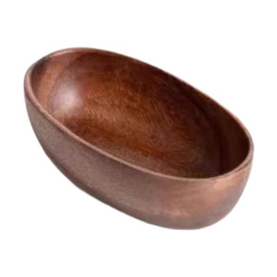 pistro Mini Wooden Salad Bowl Multipurpose Appetizer Serving Plate 15.0x8.5 inch for Farmhouse Centerpiece
