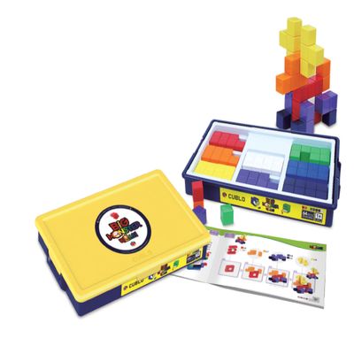 Magic Cube Cublo Big Monster, 64pcs of Magnetic Cube Blocks and Activity Book Includes a Unique Educational Program with Cube Blocks
