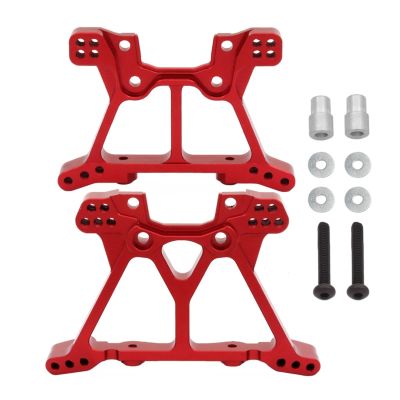 RC Upgrade Parts for Traxxas for Slash 4x4 4WD 6838 6839 1/10 RC Car Replacement Aluminum Metal Front & Rear Shock Tower Set Upgrade Parts(Red)