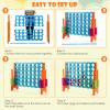 GLACER Giant 4-in-A-Row Game Set, 4-to-Score Game with Quick-Release Slider & 42 Jumbo Rings, 3.5FT Tall Outdoor Yard Games for Family Parties, Kids & Adults (Baby Blue+Orange) view 2