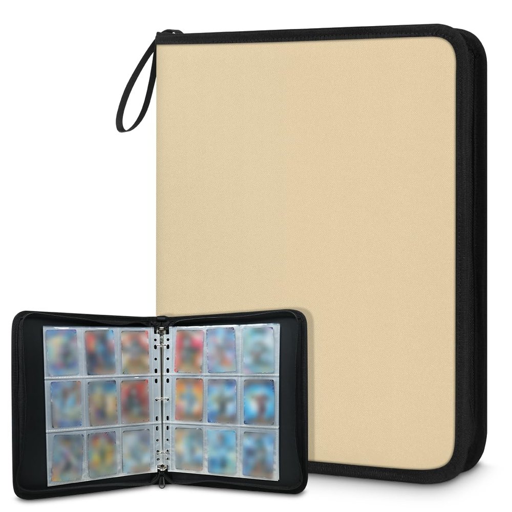 Kuquteed Wheat Trading Card Binder 9 Pocket 900 Cards Holder Collector Album with 50 Removable Sleeves Gifts for Boys Girls Sports Game Cards