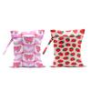 2Pcs Wet Bags, Wet Dry Bag Reusable for Swimsuit, Travel, Diapers, Beach, Dirty Yoga Gym Clothes, Toiletries, Makeup Bag, Waterproof Pink Bow Strawberry Print Birthday Christmas Gifts view 1
