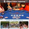 GLACER Folding Poker Table Top 8 Player, 48" Poker Topper Mat w/Cup Holders, Chips Tray, Carrying Bag for Texas Hold'em Casino, Blackjack, Home Cards Game Nights (Blue) view 3