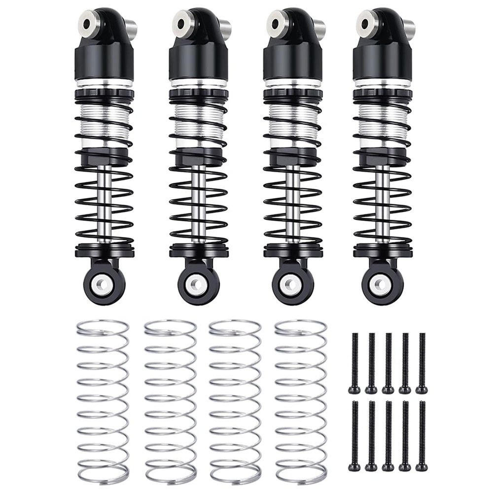 33/38/43mm Aluminum Oil Shock Absorbers Damper for Axial SCX24 1/24 RC Car(38mm Black)