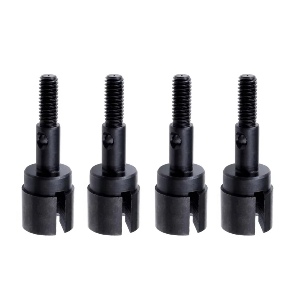 RC Car Differential Cup for HSP 02033 for Redcat for Volcano EPX Pro 1/10 RC Car Monster Truck 94103 94107 94111 4 PCS Steel Stub Wheel Axle Parts(Black)