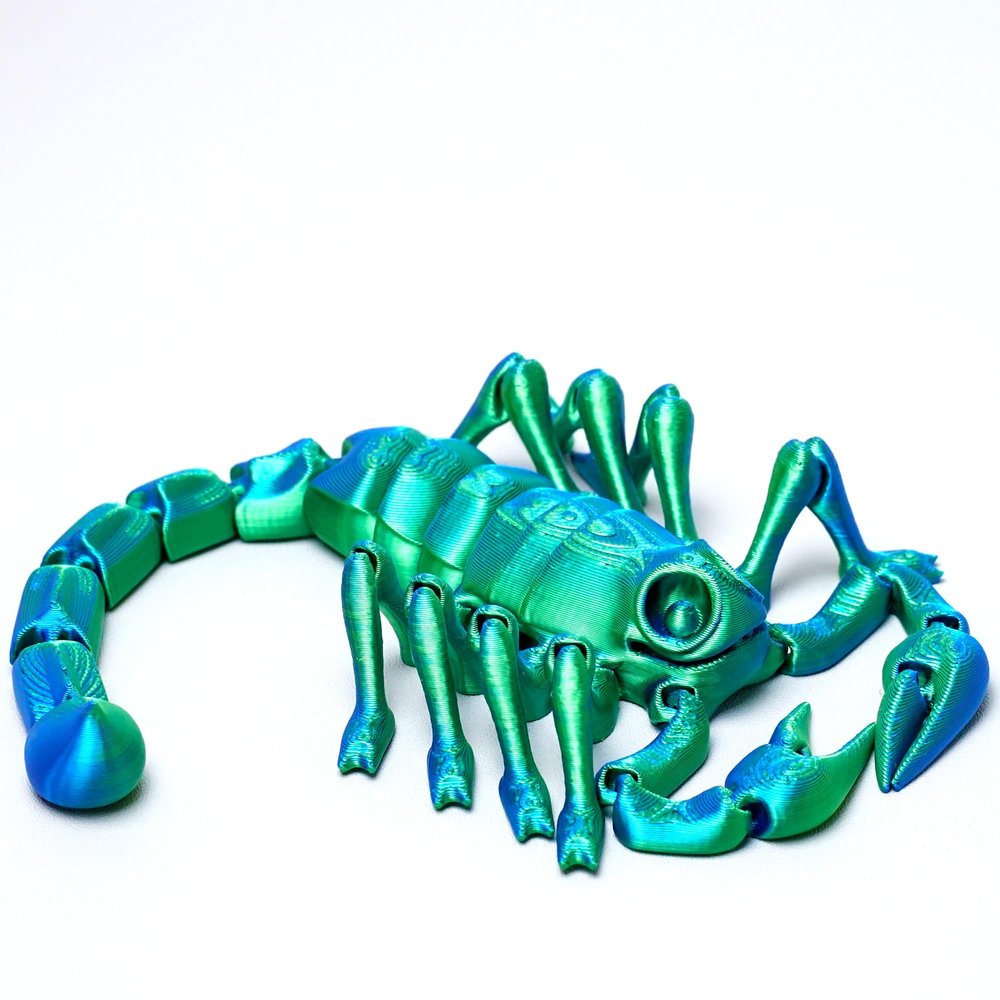 3D Printed Scorpion Model,Flexible Realistic Articulated Animal Fidget Toys,Mystery Figurines Gifts for Easter,Executive Desk Funny Dcor and Festival Collectible,Easter Basket Stuffers (GB)