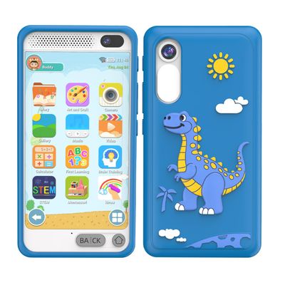 Kids Smart Phone Toys for Boys Girls, Christmas Birthday Gifts for Kids Cell Phone Toy, Mini Smart Phone Toys with Dual Camera, Game, Music Player, 8GB Card (Blue)