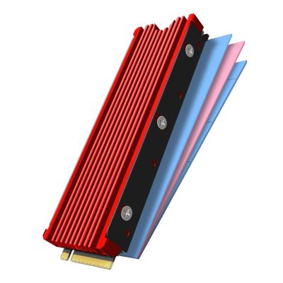 CZKFMMAI 2280 SSD Double-Sided Heat Sink with Thermal pad Radiator(Red)