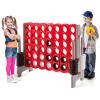 GLACER Giant 4-in-A-Row Game Set, 4-to-Score Game with Quick-Release Slider & 42 Jumbo Rings, 3.5FT Tall Outdoor Yard Games for Family Parties, Kids & Adults (Brown+red) view 1