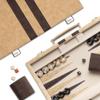 Lingle 15inch Backgammon Sets for Adults, Classic Board Game with Folding Leather Backgammon Case, Faux Leather Exterior and Velvet Interior, Portable Travel Game Set (Brown) view 1