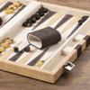 Lingle 15inch Backgammon Sets for Adults, Classic Board Game with Folding Leather Backgammon Case, Faux Leather Exterior and Velvet Interior, Portable Travel Game Set (Brown) view 2
