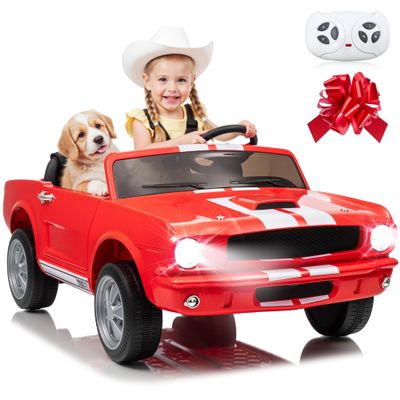 12V 2 Seater Ride on Toys, ANRLI Licensed Shelby Cobra Kids Powerful Wheeler Ride On Toy w/ 2WD/4WD Switchable, Remote Control, 19" Spacious Seat, 4 Shock Absorbers, Music, Bluetooth