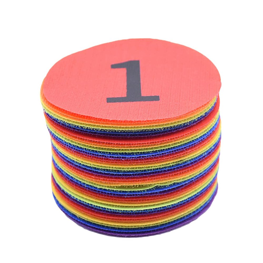 Homoyoyo Colorful 4-Inch Number Carpet Markers 36pcs Positioning Stickers for Game Training and Classroom Activities