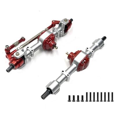 DAIKONRICH RC Car Parts Metal Upgrade Front and Rear Axle Assembly Fit for MN 1/12 MN78 D90 D91 99s Remote Control Car Accessories(Silver)