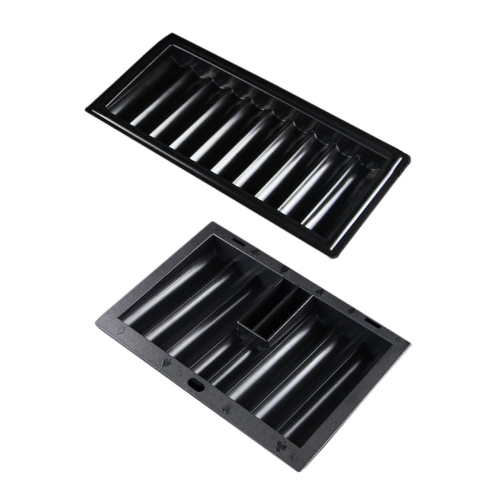 COSMEVIVI 2pcs Plastic Poker Chip Tray Set Sturdy Table Chips Holder Organizer for Game Night and Tournaments for Gamers and Enthusiasts