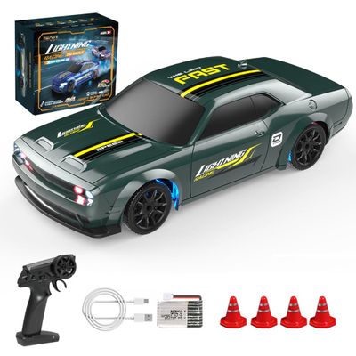 Actualia 1/43 Scale RC Drift Car, 2.4GHz Full-Proportional High-Speed 15KM/H Drift Racing Car with LED Lights, 4WD Mini RC Vehicle Model for Adults & Hobbyists