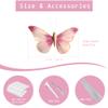 12PCS Pink Real Feather Butterfly Decorations with Clips, Sticks & Adhesive Dots, Handmade 3.9x2.4inch Cake Topper, Wall Decor, Hair Clip, Bouquet, Gift for Wedding Birthday Party view 2