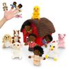 11 Pcs Finger Puppets Set Mini Toys, Soft Plush Animal Finger Puppet for Kids Mini Stuffed Animals with Farm House, Family Finger Puppets for Toddlers Storytelling Role-Playing Christmas School view 1