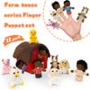 11 Pcs Finger Puppets Set Mini Toys, Soft Plush Animal Finger Puppet for Kids Mini Stuffed Animals with Farm House, Family Finger Puppets for Toddlers Storytelling Role-Playing Christmas School view 3