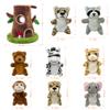 9 Pcs Finger Puppets Set Mini Toys, Soft Plush Jungle Animal Finger Puppet for Kids Mini Stuffed Animals with Tree Hole House,Finger Puppets for Toddlers Role-Playing Storytelling Christmas School view 2