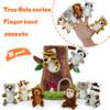 9 Pcs Finger Puppets Set Mini Toys, Soft Plush Jungle Animal Finger Puppet for Kids Mini Stuffed Animals with Tree Hole House,Finger Puppets for Toddlers Role-Playing Storytelling Christmas School view 3