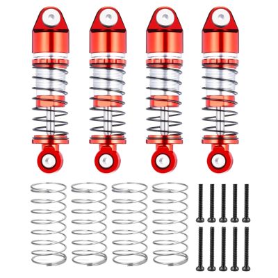 33/38/43mm Aluminum Oil Shock Absorbers Damper for Axial SCX24 1/24 RC Car(33mm Red)