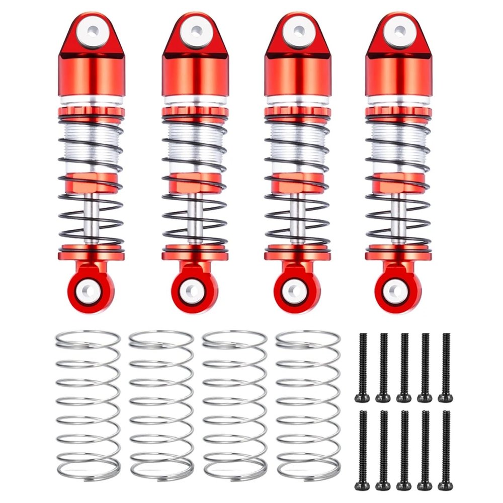 33/38/43mm Aluminum Oil Shock Absorbers Damper for Axial SCX24 1/24 RC Car(33mm Red)