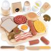 Airlab Toy Food for Toddler 3-5 Pretend Play Kids Kitchen Playset Breakfast Cutting Food Girl Boy Birthday Gift Age 3 4 5 6 Year Old Wood Educational Toys Kitchen Accessories view 1