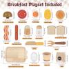 Airlab Toy Food for Toddler 3-5 Pretend Play Kids Kitchen Playset Breakfast Cutting Food Girl Boy Birthday Gift Age 3 4 5 6 Year Old Wood Educational Toys Kitchen Accessories view 2