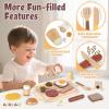 Airlab Toy Food for Toddler 3-5 Pretend Play Kids Kitchen Playset Breakfast Cutting Food Girl Boy Birthday Gift Age 3 4 5 6 Year Old Wood Educational Toys Kitchen Accessories view 4