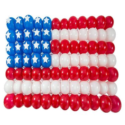 105-Piece Patriotic American F.l.a.g Balloon Wall Kit, 48" x 28.75"