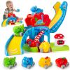 Toys for 1 Year Old Boy and Girl, Race Track for Toddlers 1-3 with 4 Dinosaurs Car Toys for Baby 12-18 Months, First Birthday Gifts for Boys, Educational Slide Toys for Ages 1-2 view 1