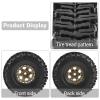 1.0" Beadlock Wheels and Tires 64mm (2.52in) for SCX24 TRX4M 1/18 1/24 RC Crawlers Aluminum Rims, Soft Rubber Tires with Foam Inserts, Easy-Install Upgrade Parts (Bronze) view 3
