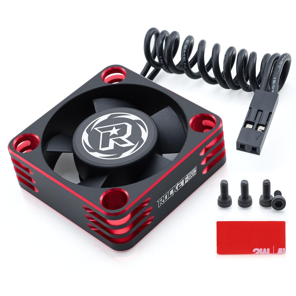 Surpass Hobby RC Cooling Fans 30mm 28000 High RPM RC Motor Fan Only Replacement Fans (Without Motor Heatsink) for 1/8 1/10 1/12 RC Car Truck Buggy Truggy(Black Red)