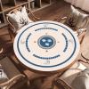 60-140cm Round Mahjong Table Mat for Home Chess and Card Room, Non-Slip and Noise-reducing Tablecloth for Poker, Card and Board Games(Blue,70cm/27.56in) view 2