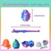 UXBSTM Officially Licensed 4 Pack 3D Printed Dragon Set with Unique Eggs, Mini Mystery Crystal Dragon Easter Egg Fillers Toys, Surprise Gift 3D Printed Animals Fidget Toys, Christmas Toy 2025 view 3