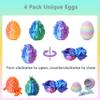 UXBSTM Officially Licensed 4 Pack 3D Printed Dragon Set with Unique Eggs, Mini Mystery Crystal Dragon Easter Egg Fillers Toys, Surprise Gift 3D Printed Animals Fidget Toys, Christmas Toy 2025 view 4