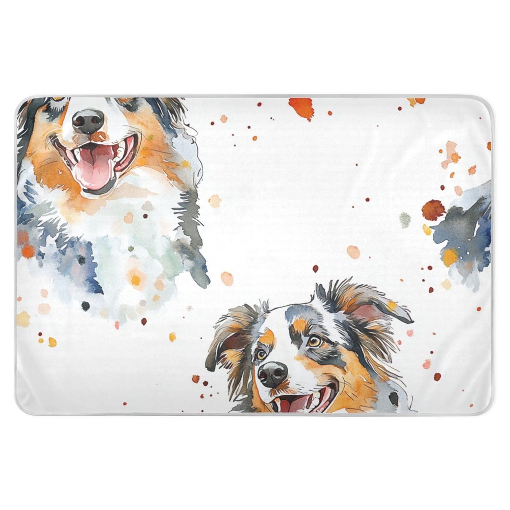 Cute Shepherd Dogs Extra Large Resuable Potty Training Pee Pad Highly Absorbent Sheet Cover Underpads Breathable Cradle Mattress for Infant Toddler 52" L x 34" W