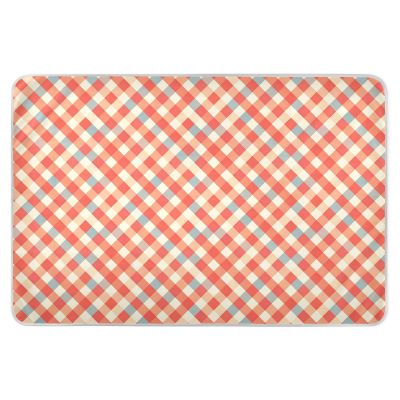 Coral Pink Grids Extra Large Resuable Potty Training Pee Pad Water Resistant Bed Wetting Pads Anti-Lip Pad Liner for Children Adults Pets 52" L x 34" W