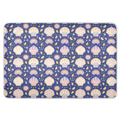 Colorful Sea Shell Dark Blue Extra Large Resuable Toddler Mattress Pads Highly Absorbent Underpads Wetting Cover Portable Travel Mattress for Kids Adults Pets 52" L x 34" W