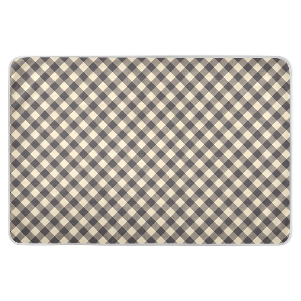 Dark Slate Gray Gingham Extra Large Resuable Training Pee Pads for Kids Water Resistant Potty Training Mattress Pad Leakproof Quick Drying Diaper Pads for Baby Toddler Children 52" L x 34" W