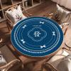 60-140cm Round Mahjong Mat, Anti-Slip and Noise-reducing Tablecloth for Home Party Mahjong Poker Card and Board Games, with Carrying Bag(Blue,100cm/39.37in) view 2