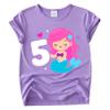 3-8 Years Mermaid Birthday Outfit for Girls - Tutu Skirt, Shirt, Satin Sash & Headband (Purple 5, 6 Years) view 2