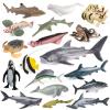 18pcs Ocean Animal Figurines - Realistic Sea Creatures Toys - Sharks, Dolphins, Penguins, Turtles, Octpus & More for Kids Toddlers 3 4 5 6 7 Years Old view 1